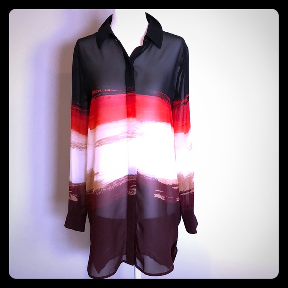 Vince Camuto Tops - Vince Camuto Womans Multi Color Button Down Tunic